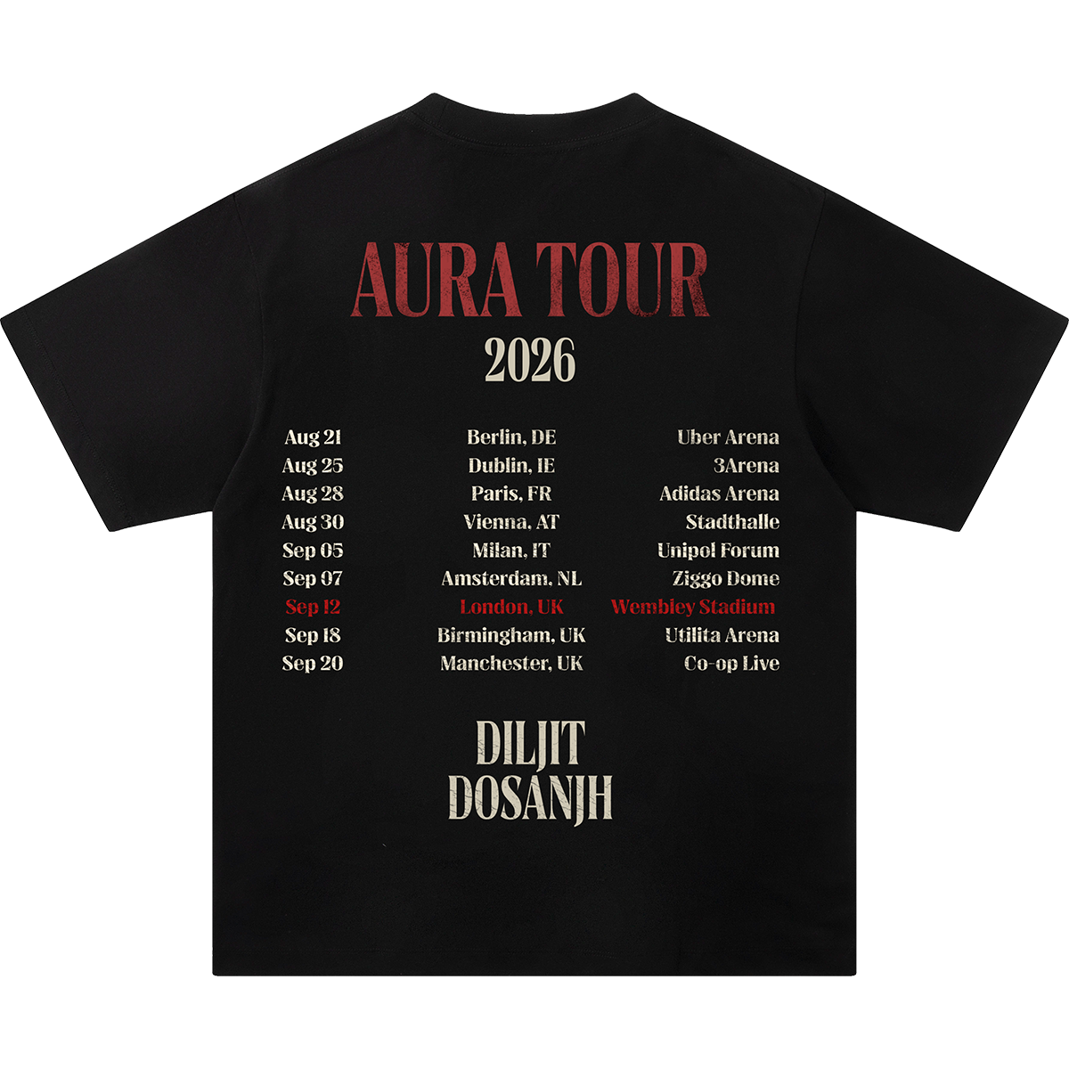 AURA TOUR BLACK T-SHIRT