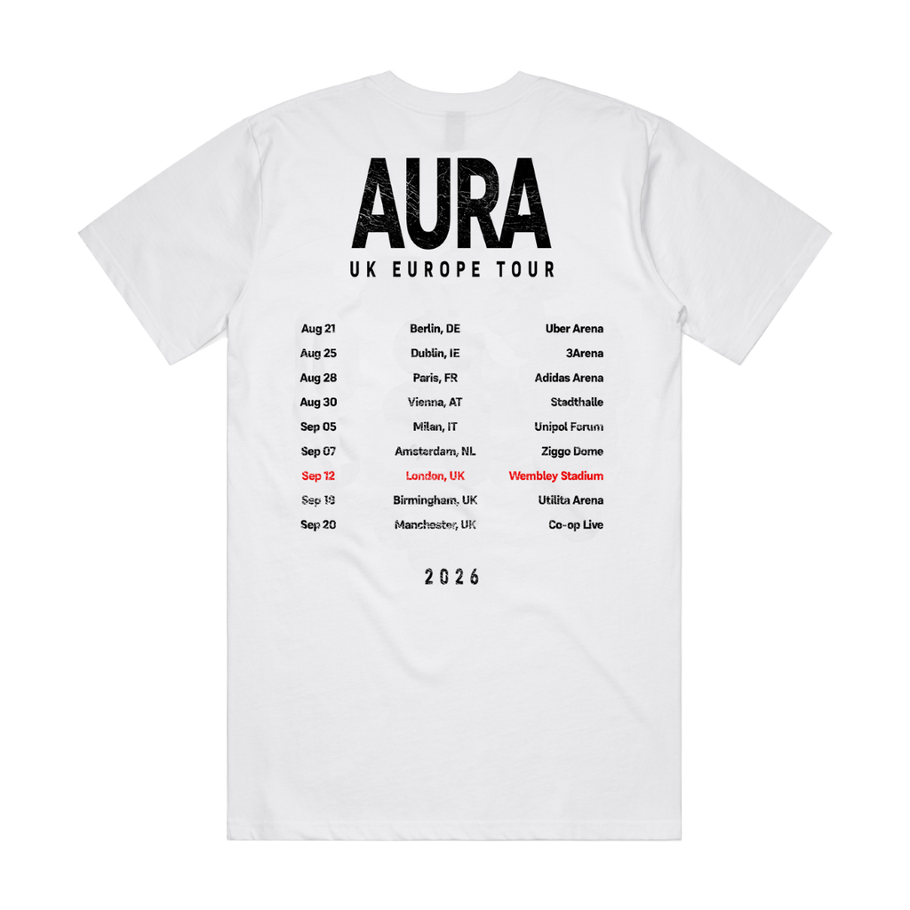 AURA TOUR WEMBLEY 12TH SEPTEMBER T-SHIRT (WHITE) (EU)